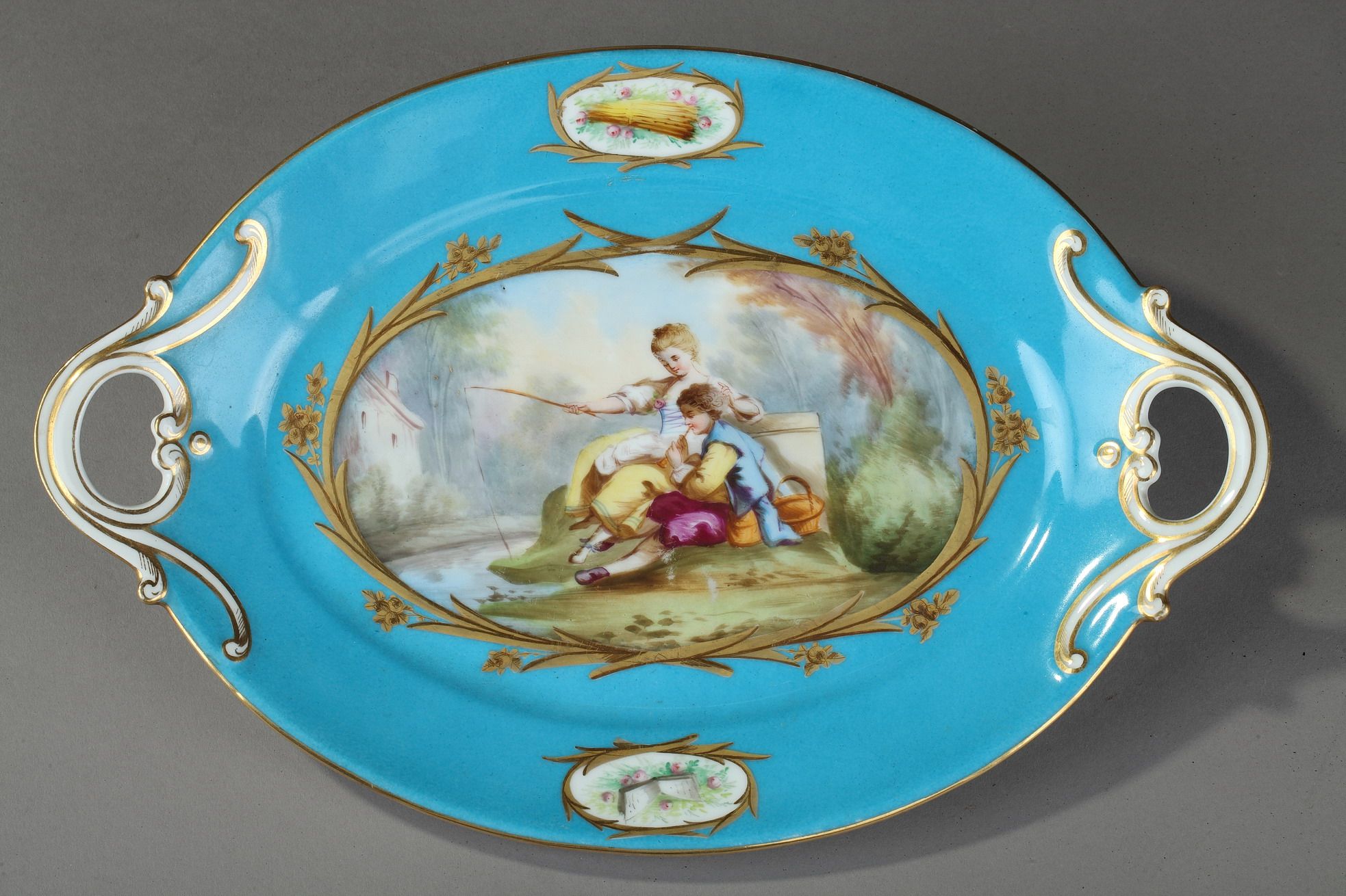 blue porcelain bowl in the Sèvres style