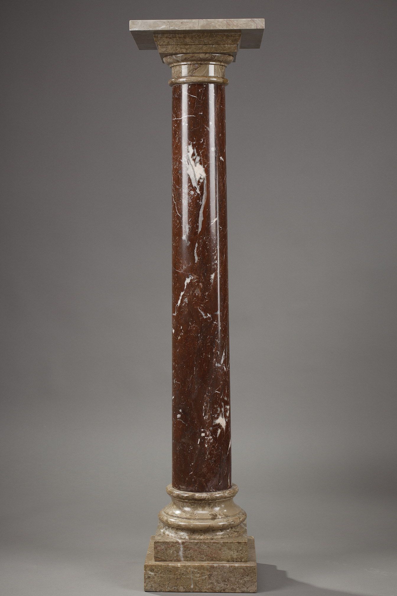Griotte red marble column
