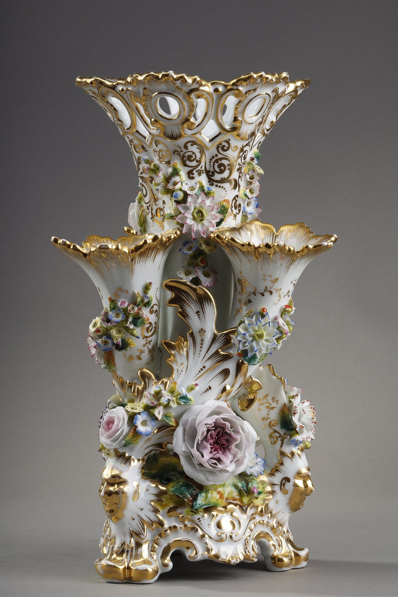 VASE BY JACOB PETIT IN  POLYCHROME PORCELAIN