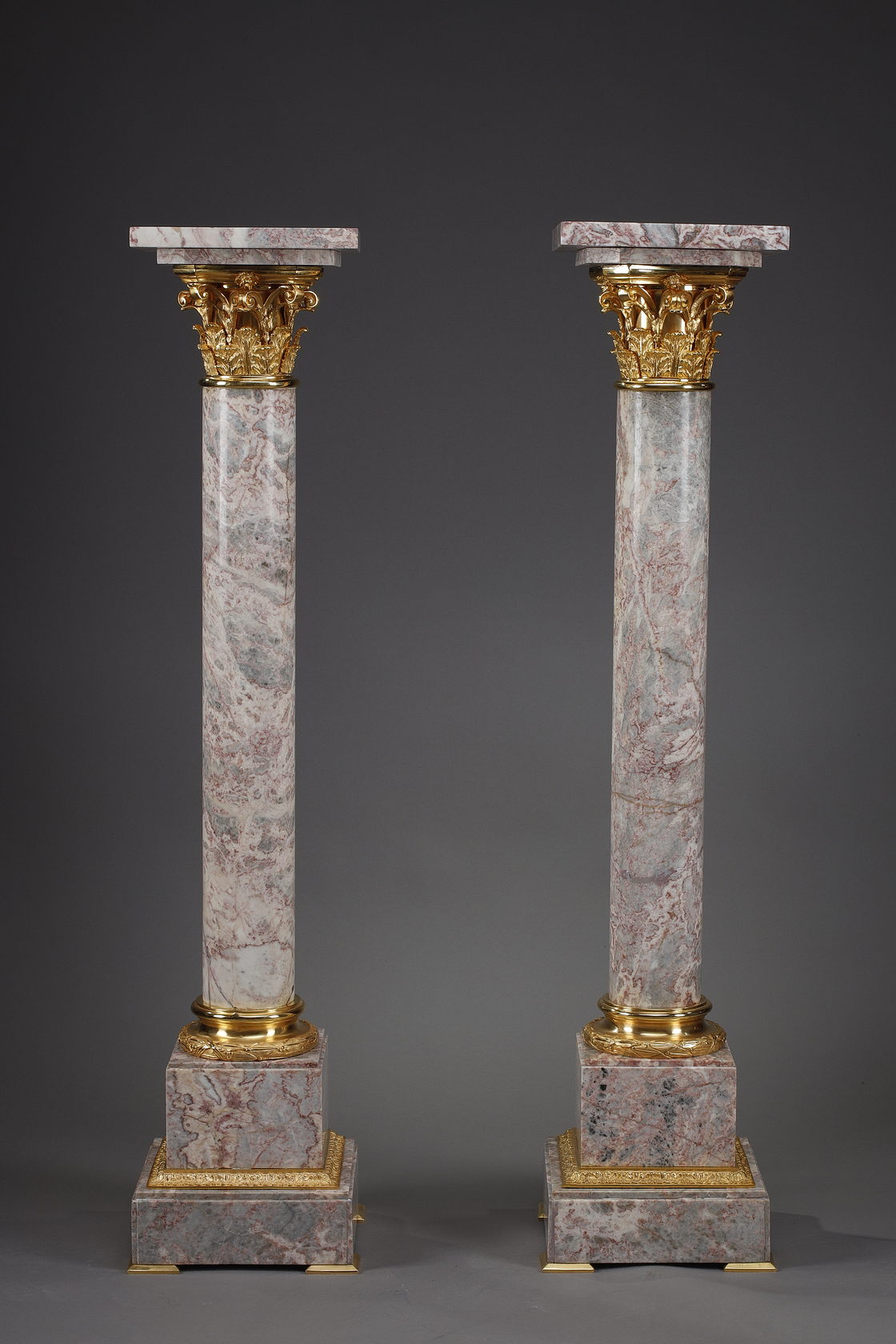 Pair of 19th century marble columns